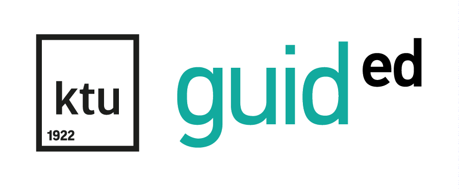 guided programme's green and black logo. KTU black logo.