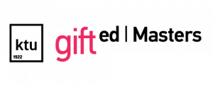 gifted masters programme's pink and black logo. KTU black logo.