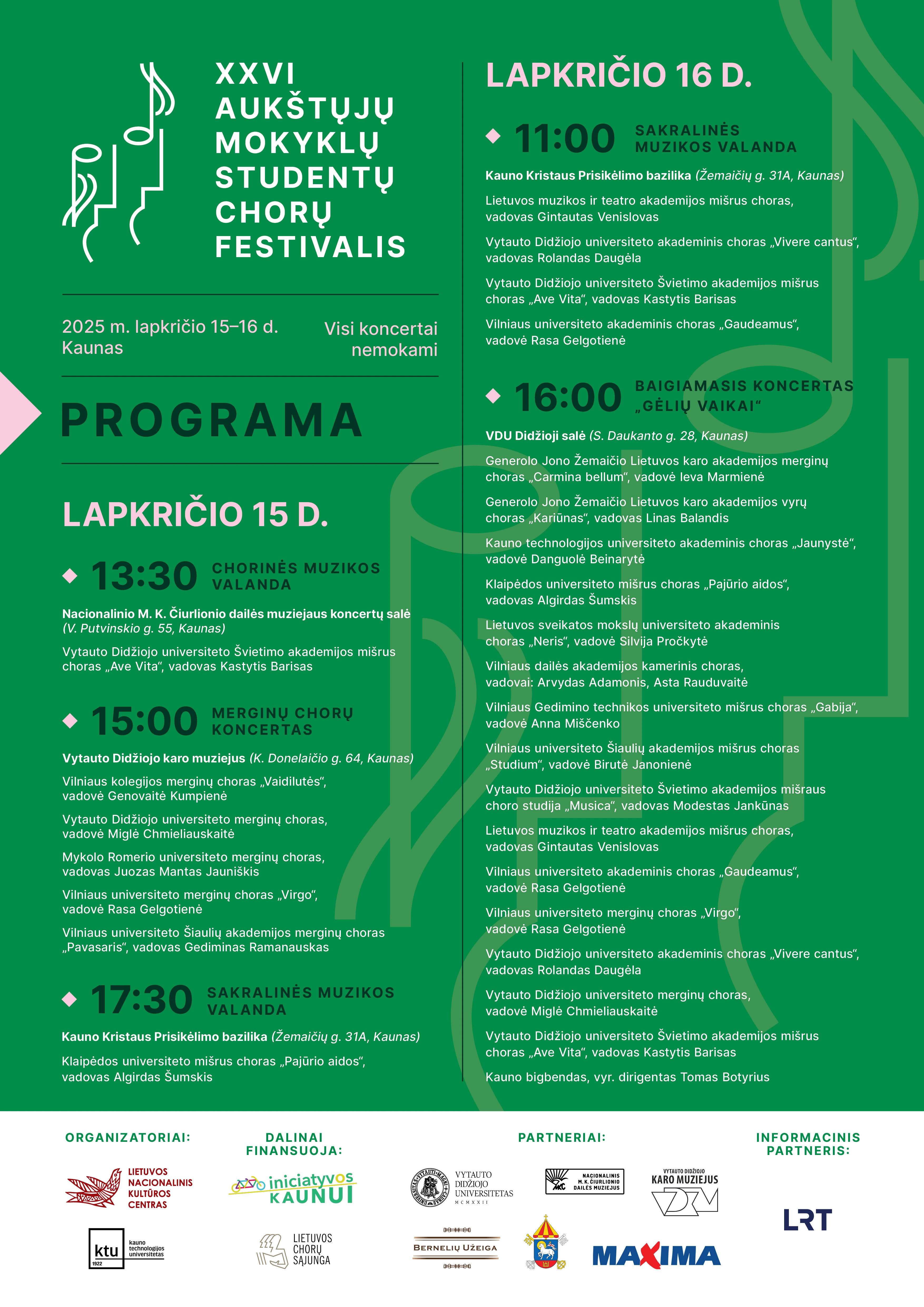 Studentų chorų festivalio programa