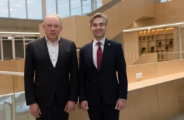 Ministras Kęstutis Budrys ir KTU rektorius Eugenijus Valatka